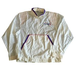 Vintage 80s NASA Kennedy Space Center Spaceport USA Windbreaker Jacket White S